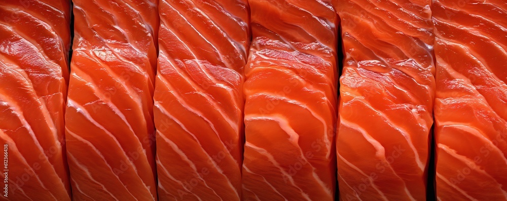 Salmon stake background texture Generative AI Salmon stake background texture Generative AI