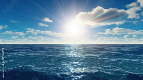 Bright beams of sunlight refracting through the surface of the atlantic ocean. Generative Ai