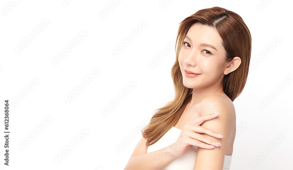 Beautiful young asian woman with clean fresh skin on white background, Face care, Facial treatment, Cosmetology, beauty and spa, Asian women portrait. Beautiful young asian woman with clean fresh skin on white background, Face care, Facial treatment, Cosmetology, beauty and spa, Asian women portrait.