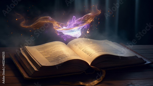 Opening a book reveals a magic spell. Pages Come Alive. Generative AI