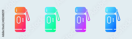 Thermos solid icon in gradient colors. Hot water signs vector illustration.