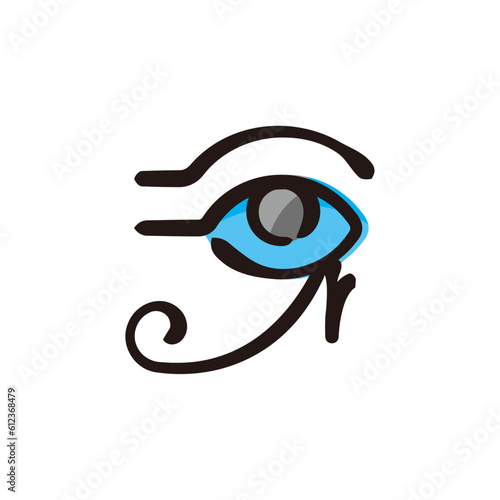 Eye of Ra - Egypt icon/illustration (Hand-drawn line, colored version)