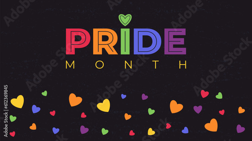 Banner for LGBTQ PRIDE month for festival parades, activities, and social gatherings