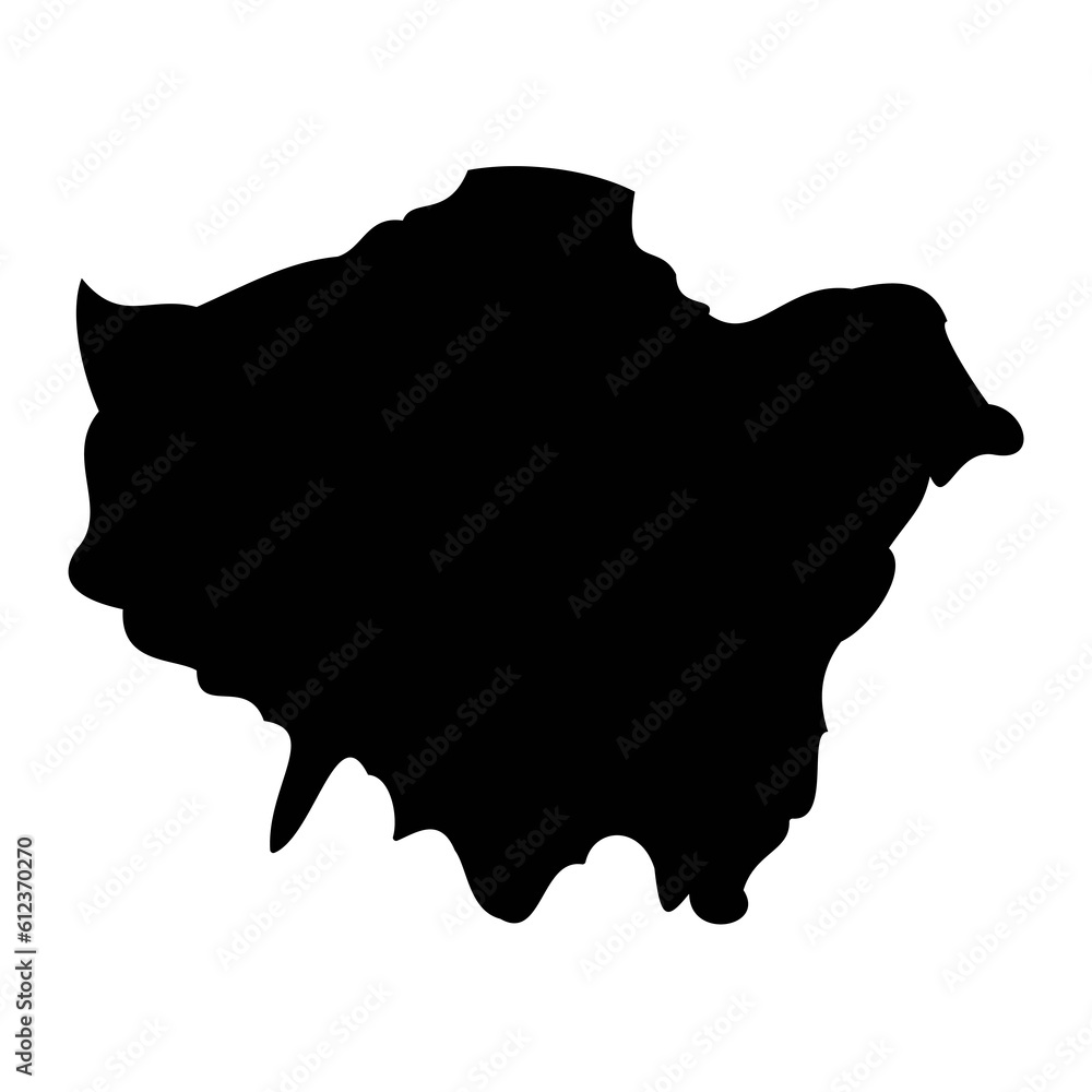 Greater London map, ceremonial county of England. Vector illustration.