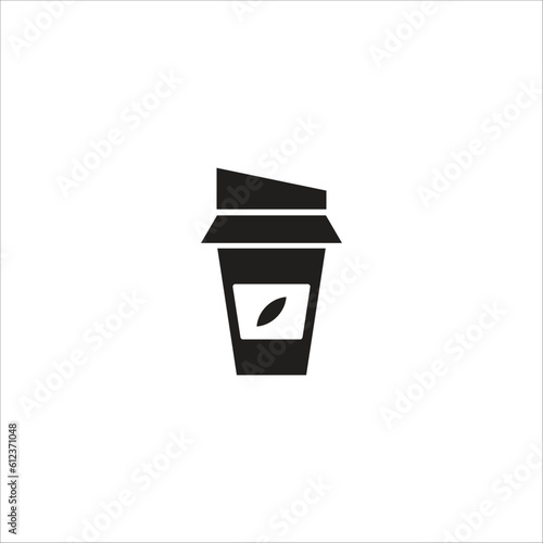 coffe paper cup icon logo vector template