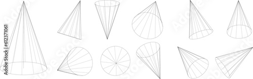 Realistic vector set of cone shapes