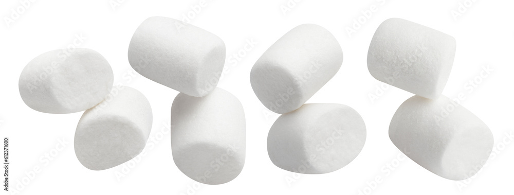 Collection of delicious marshmallows cut out Collection of delicious marshmallows cut out