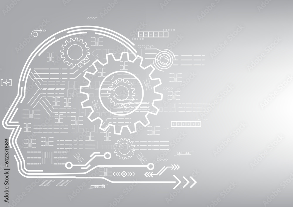 Fototapeta premium Artificial intelligence. Technology web background. Virtual concept. World communication concept.