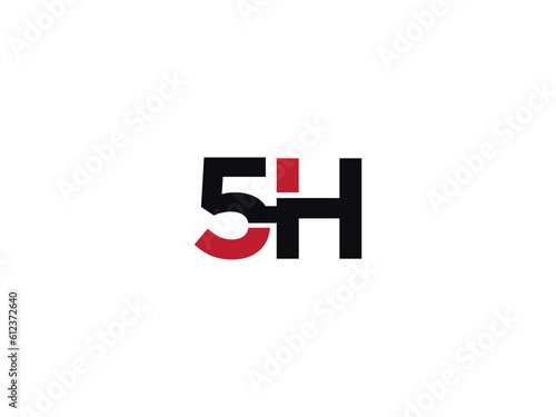 Creative And Luxury 5H Alphabet Letter Logo Design photo