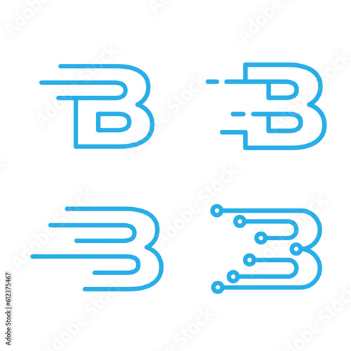 Initial Letter B tech logo design vector