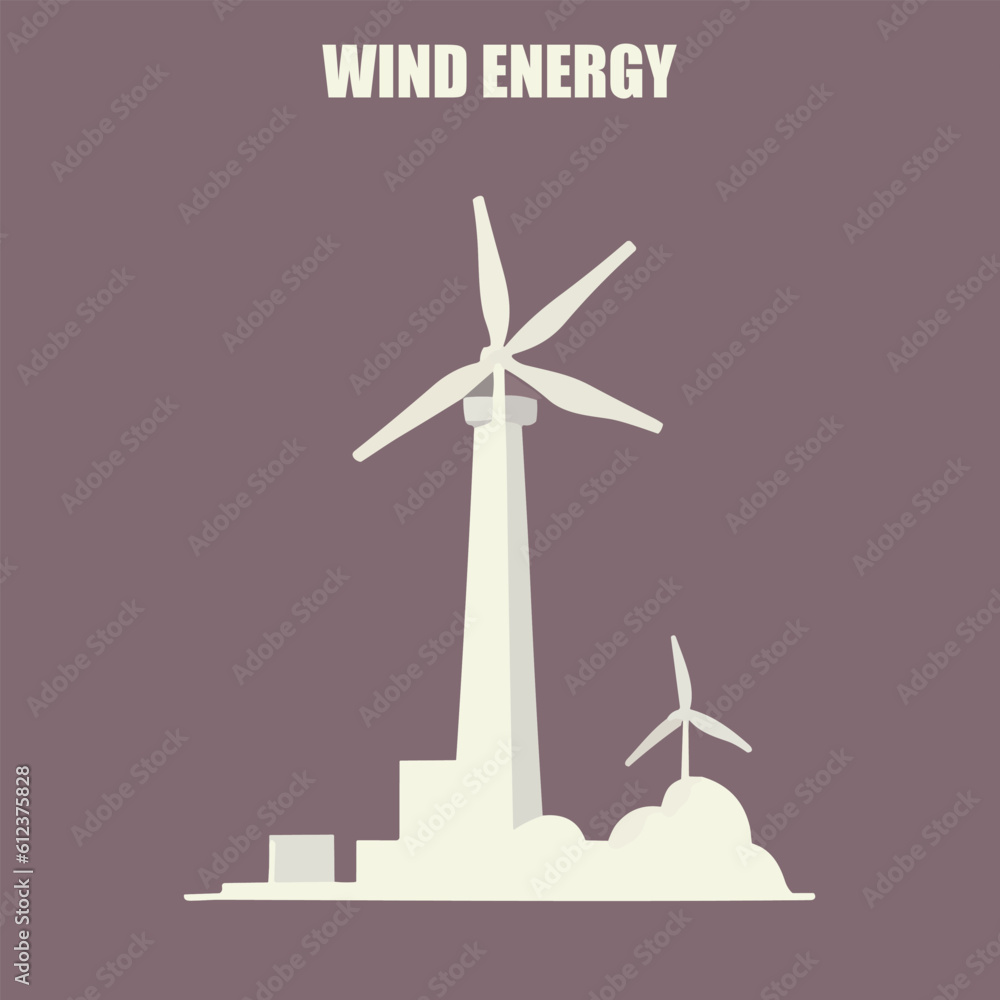 Vector illustration of wind energy. Green energy. renuable power source. Windmill Vector illustration of wind energy. Green energy. renuable power source. Windmill