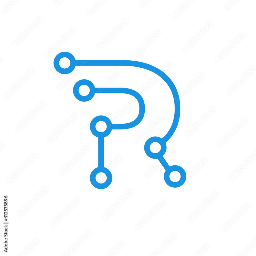 Initial Letter R Tech Logo Design Vector Initial Letter R Tech Logo Design Vector