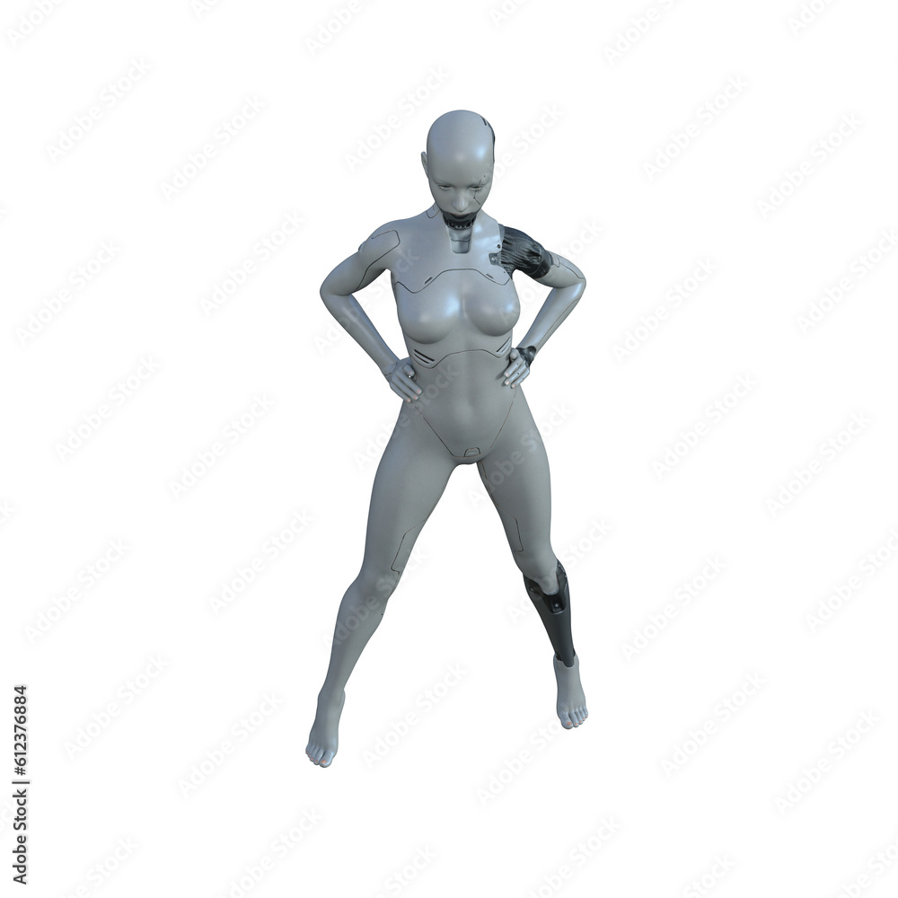 The ultimate gynoid robot women for futuristic science fiction scenes. 3d rendering illustration. The ultimate gynoid robot women for futuristic science fiction scenes. 3d rendering illustration.