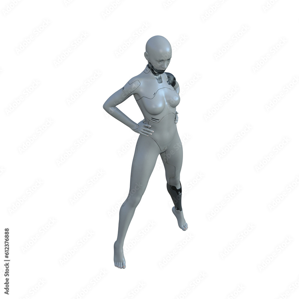 The ultimate gynoid robot women for futuristic science fiction scenes. 3d rendering illustration. The ultimate gynoid robot women for futuristic science fiction scenes. 3d rendering illustration.