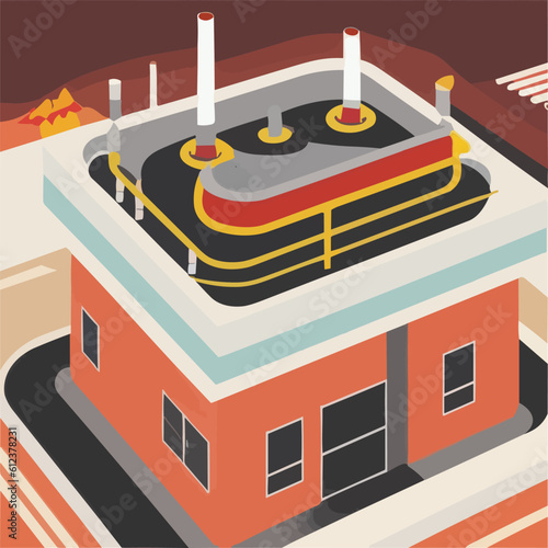 Vectio illustration of geothermal power. Green energy. Renewable energy source