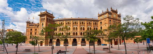 Panoramic view of the large bullring of Las Ventas, the largest in the world in Madrid, Spain.