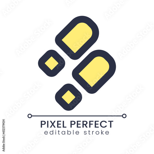 Shoe shine service pixel perfect RGB color ui icon. Clean footwear. Simple filled line element. GUI, UX design for mobile app. Vector isolated pictogram. Editable stroke. Poppins font used