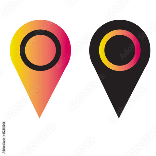 Map pointer icon. Vector illustration. Flat design style 