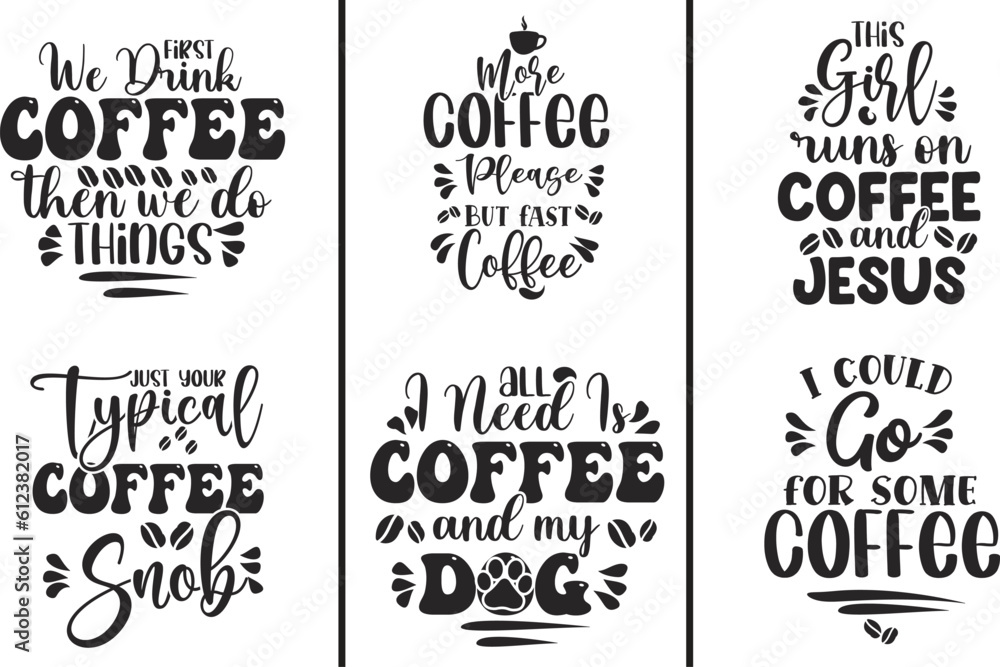 Coffee SVG Design Bundle, T-Shirt Design, Mug Design.