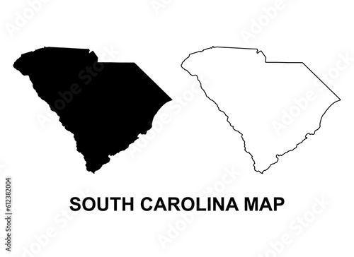 Set of South carolina map, united states of america. Flat concept symbol vector illustration