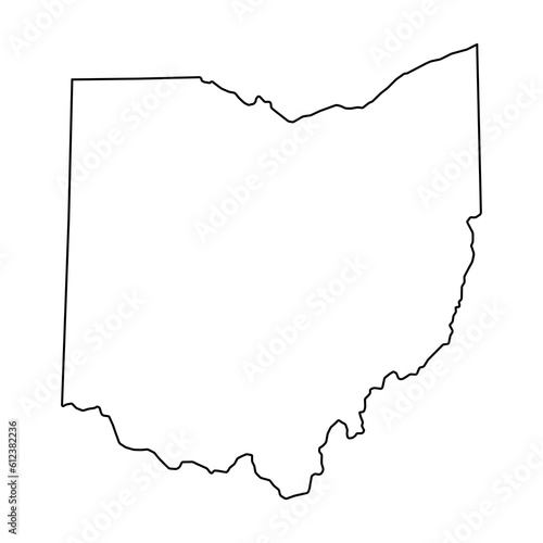 Ohio map shape, united states of america. Flat concept icon symbol vector illustration