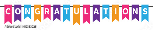 congratulations flag vector design
