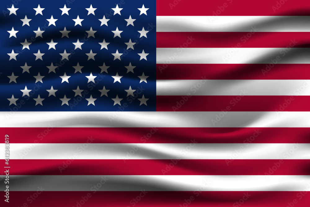 Naklejka premium USA America waving flag