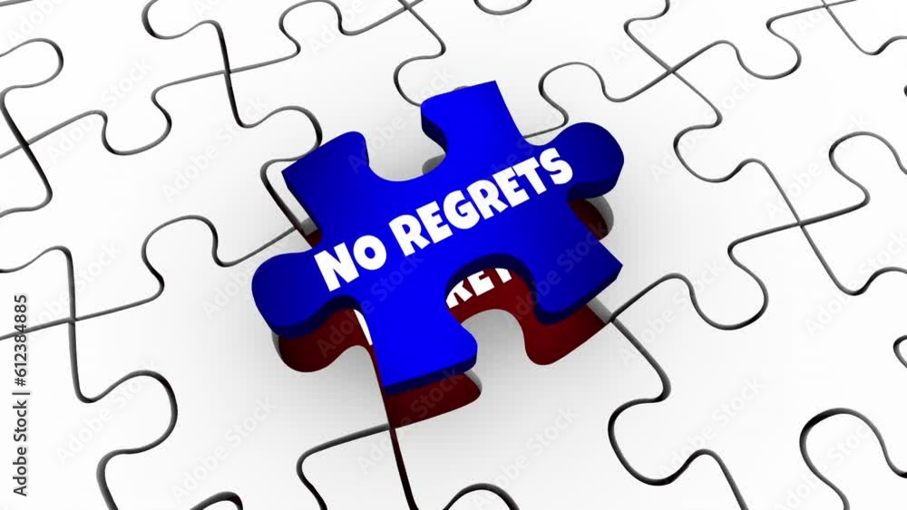 No Regrets Puzzle Piece Never Mistake Doubt 3d Animation No Regrets Puzzle Piece Never Mistake Doubt 3d Animation