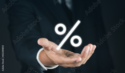 Fotografie Concept of financial interest rates and dividends provision of financial services