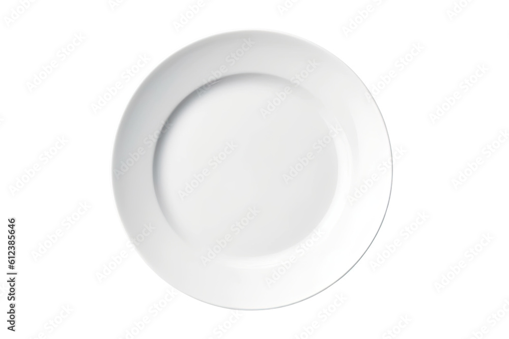Top view, empty dinner plate ,cut out transparent background, PNG ,Generative AI Top view, empty dinner plate ,cut out transparent background, PNG ,Generative AI