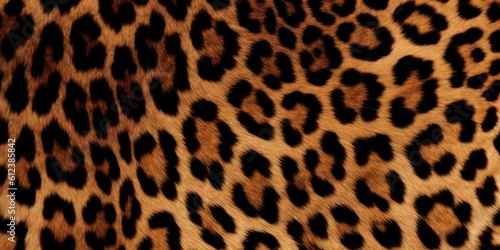 The texture of the fur of a wild African leopard. Generative ai.