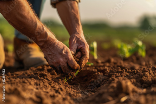 Person planting seedling, generative ai  © GHart