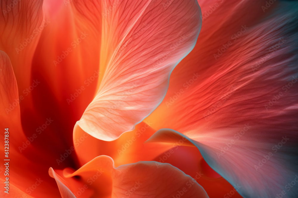 A macro image of a flower petal. AI generative