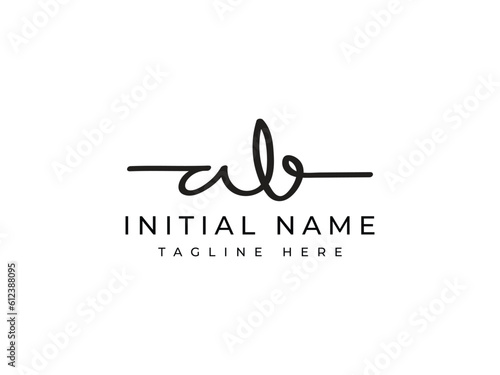 letter AB signature handwritten logo design