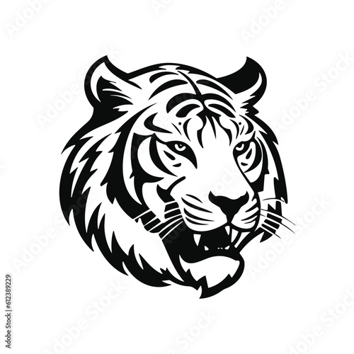 Fototapeta Naklejka Na Ścianę i Meble -  head of a tiger vector illustration angry tiger