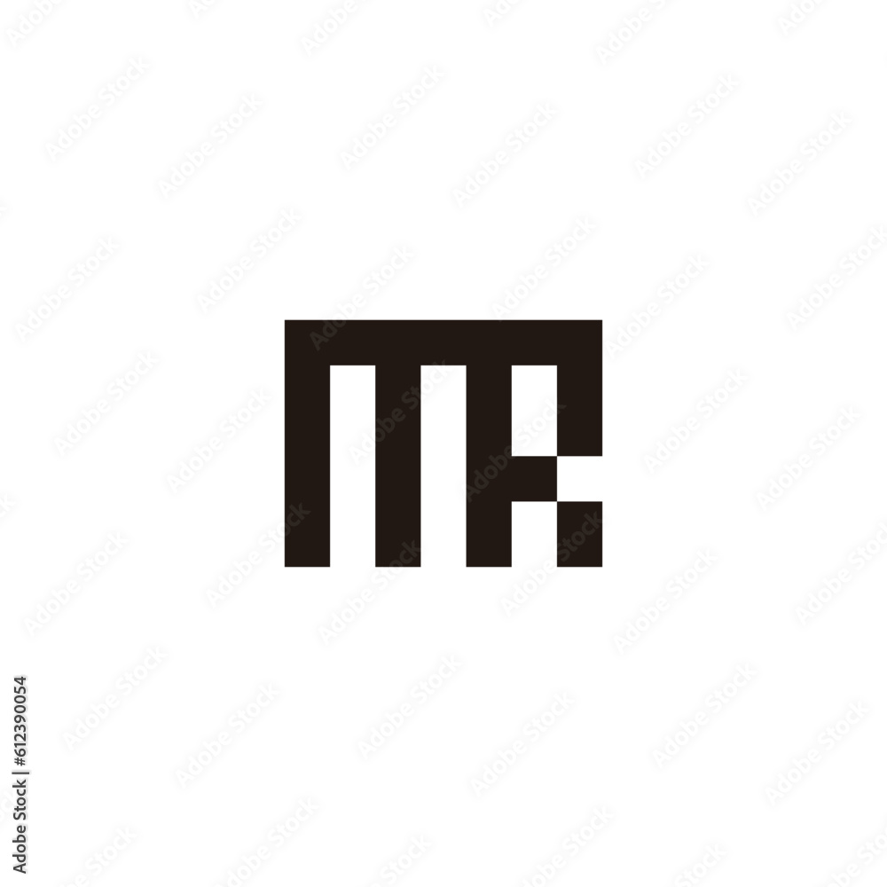 letter mr simple geoemtric line pixels logo vector letter mr simple geoemtric line pixels logo vector