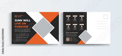 Professional Business Postcard, Creative Junk Removal ads, trash removal banner design template, Event Card layout, Invitation card, Direct Mail EDDM template