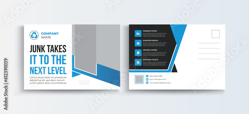 Professional Business Postcard, Creative Junk Removal ads, trash removal banner design template, Event Card layout, Invitation card, Direct Mail EDDM template