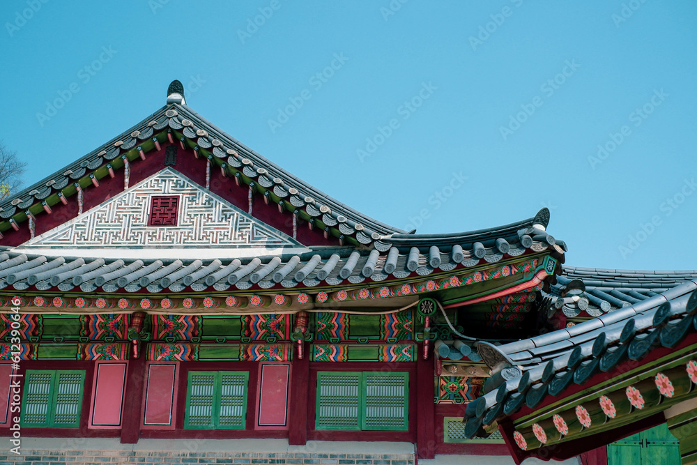Seoul, Korean traditional architecture, sky, asian roof Seoul, Korean traditional architecture, sky, asian roof