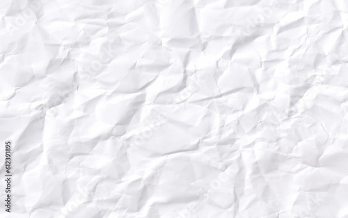 White crumpled paper texture background. Trendy crumple paper.