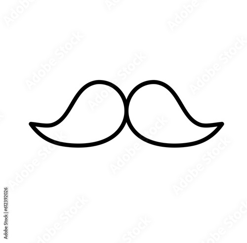 Cute mustache beard outline icon 
