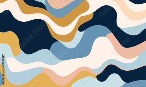 Colorful line shapes abstract background. Vector waves Illustration