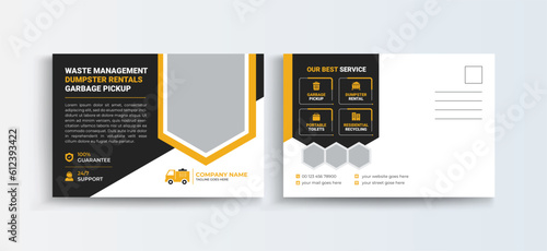 Junk Removal Company Business Postcard design, Junk Removal ads, trash removal banner design template, Direct Mail EDDM template. Junk postcard design.