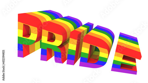 Voting - 3D render of the word in rainbow colors on a transparent background. Elections and democracy concept. Liberal values, diversity, tolerance and democracy. Colors of rainbow.