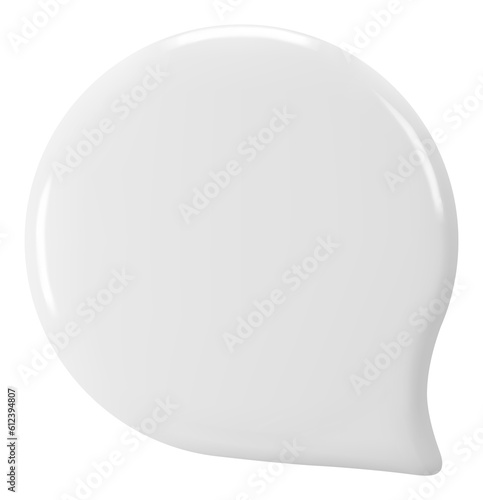 3d blank white speech bubble
