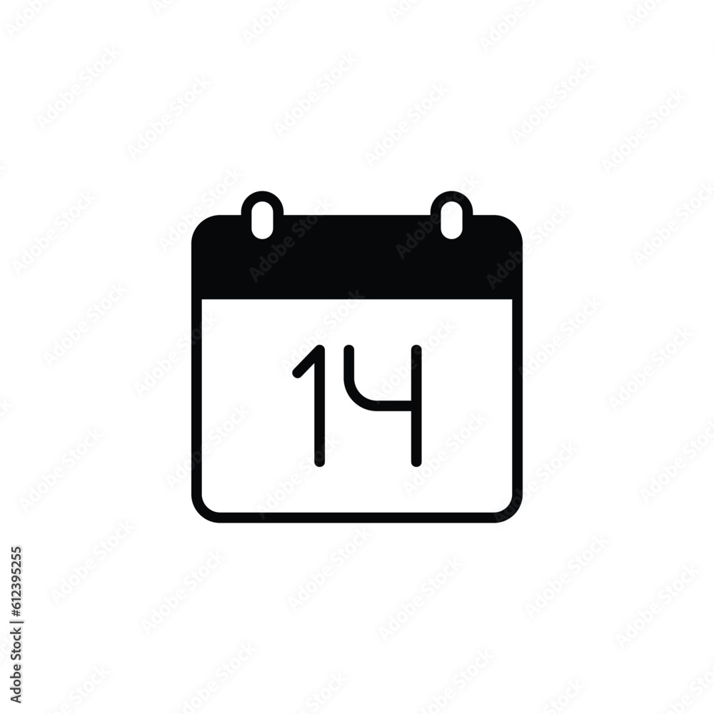 14 Date icon design with white background stock illustration 14 Date icon design with white background stock illustration