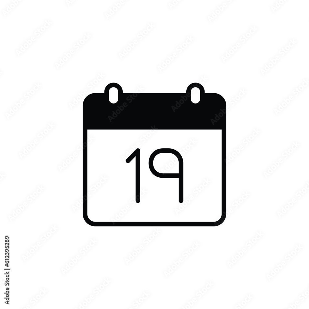 19 Date icon design with white background stock illustration 19 Date icon design with white background stock illustration