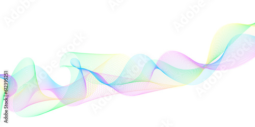 Abstract colorful wave and curve lines with technology background. Abstract frequency sound wave technology and science background. Wavy banner  template design.