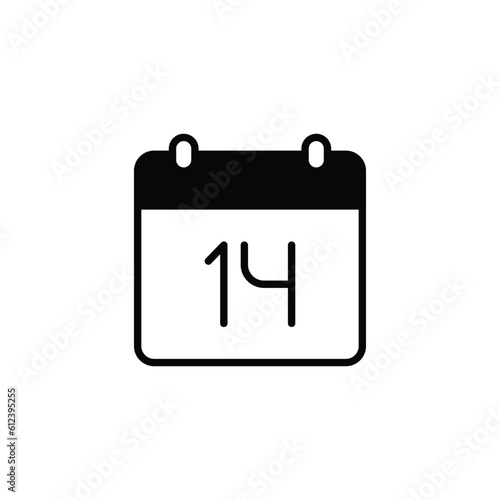 14 Date icon design with white background stock illustration