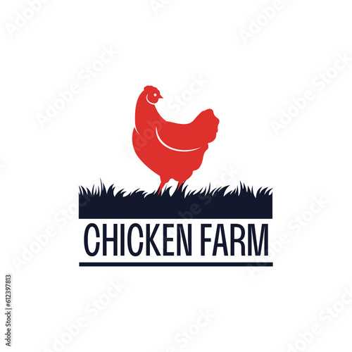 minimalist chicken farm vector suitable for company logos